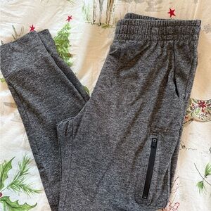 Men's Heather Gray Joggers with Zipper Pocket